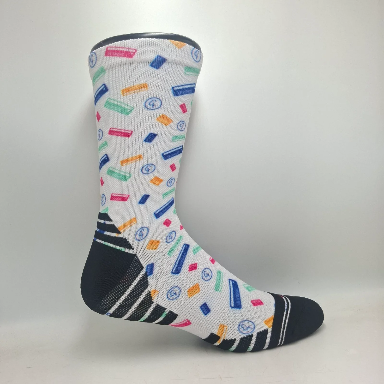 Crew Length parkrun Barcode Socks (White)