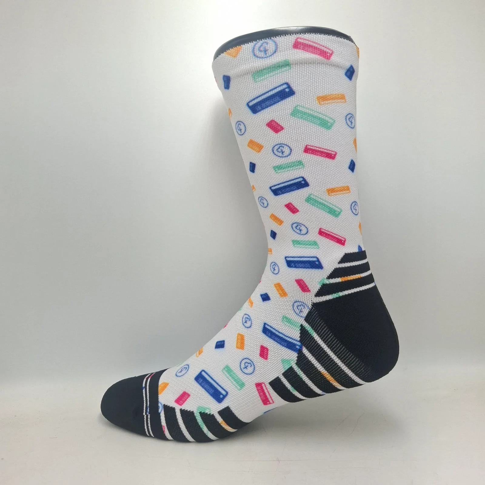Crew Length parkrun Barcode Socks (White) - Image 2