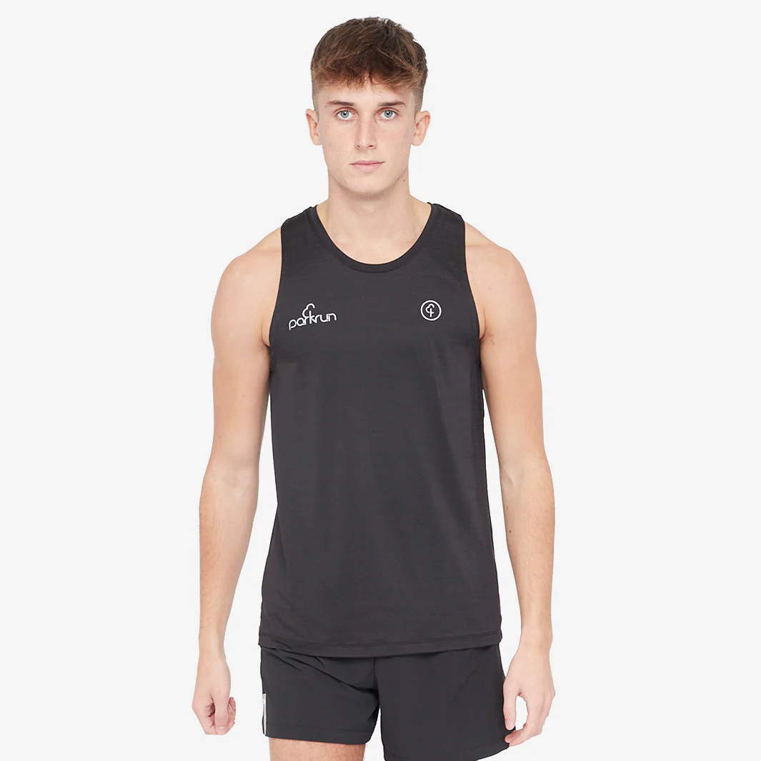 parkrun Milestone Men's Singlet 100 - Black