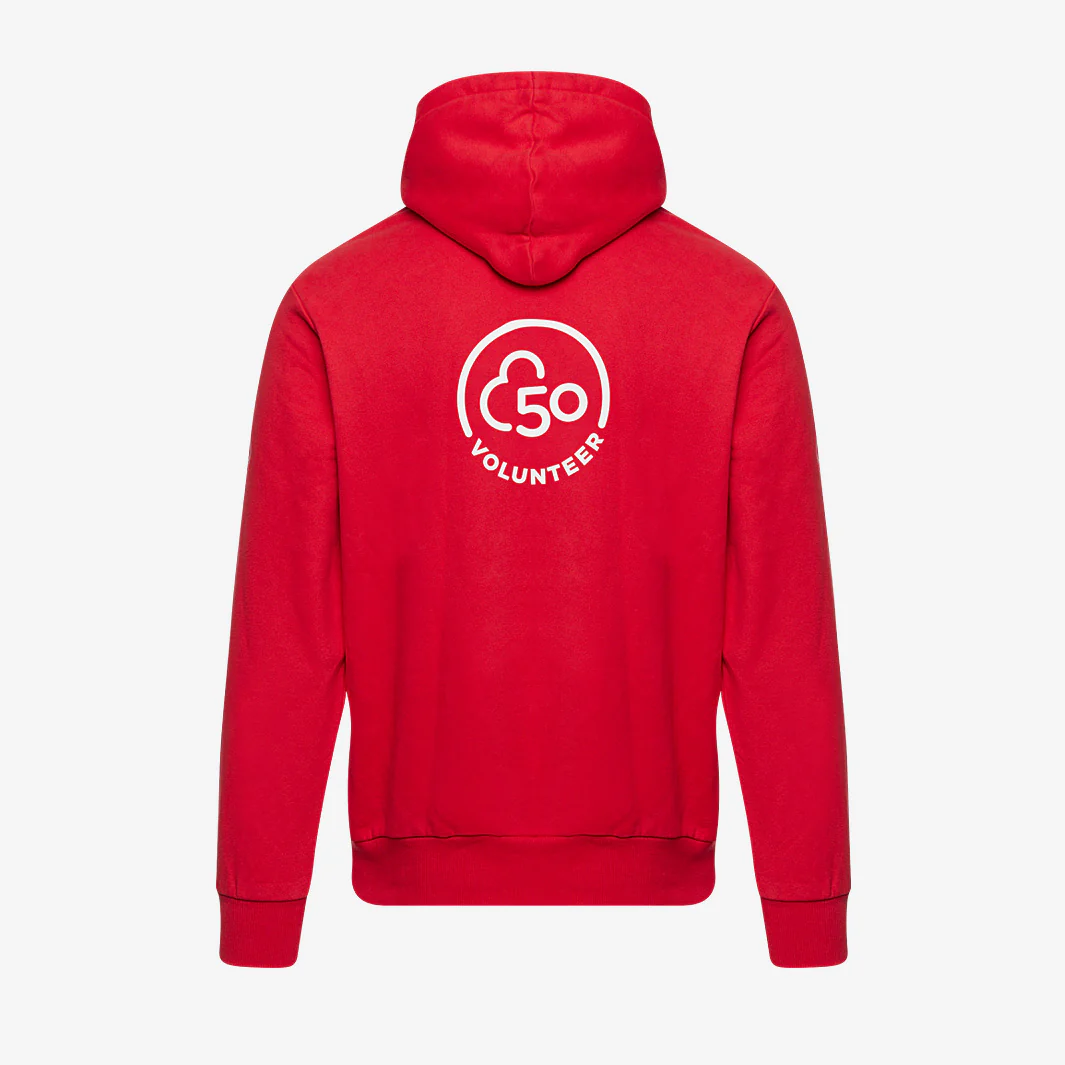 Men's volunteer red 50 hoodie