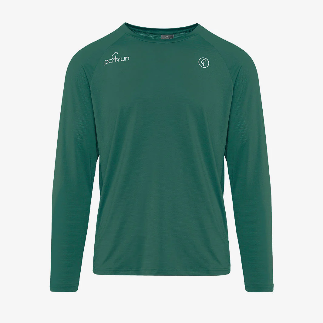 parkrun Milestone Men's Volunteer Long Sleeve Shirt 250 - Green - Image 2