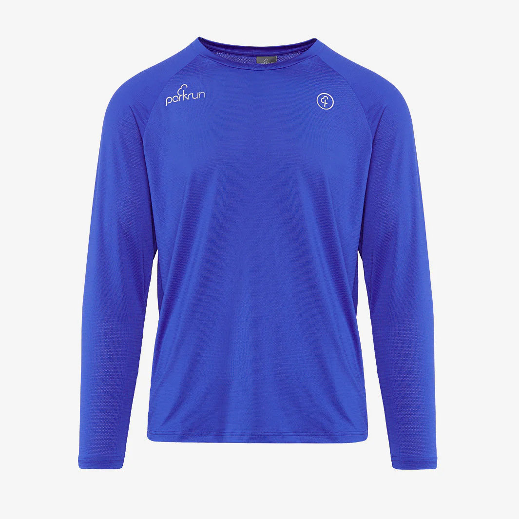 parkrun Milestone Men's Volunteer Long Sleeve Shirt 500 - Blue - Image 2