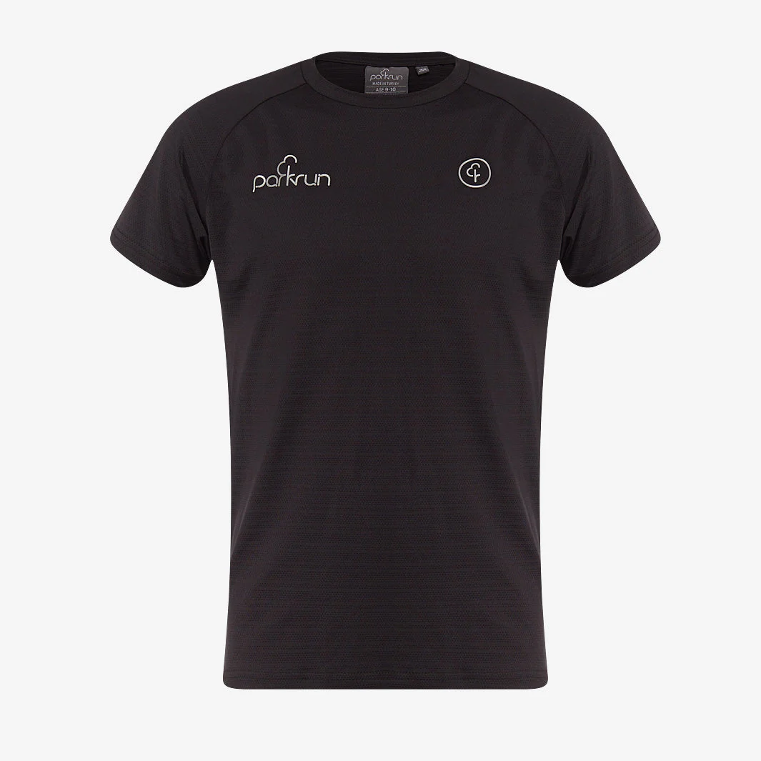 parkrun Milestone Youth Volunteer T-Shirt 100 - Black - Image 2