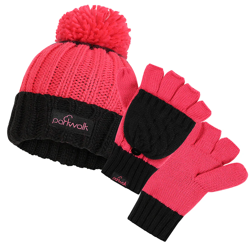 parkwalk Knitted Beanie and Mitten/Glove Set